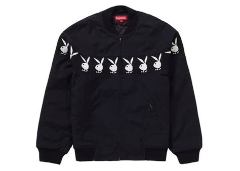 Supreme Playboy Crew Jacket Black Men's 